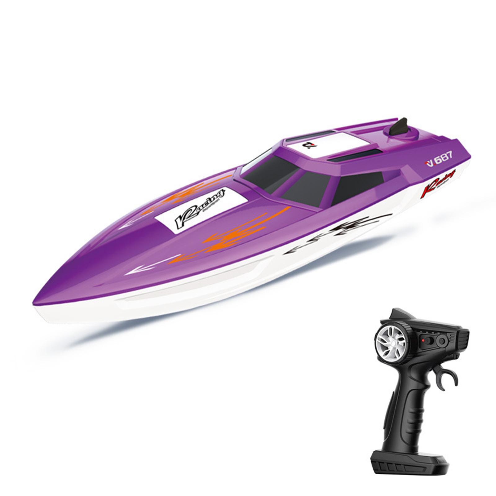 

Лодка с дистанционным управлением для взрослых и детей, 2,4 ГГц высокоскоростная электрическая лодка для бассейнов и озер, 1 Battery фиолетовый