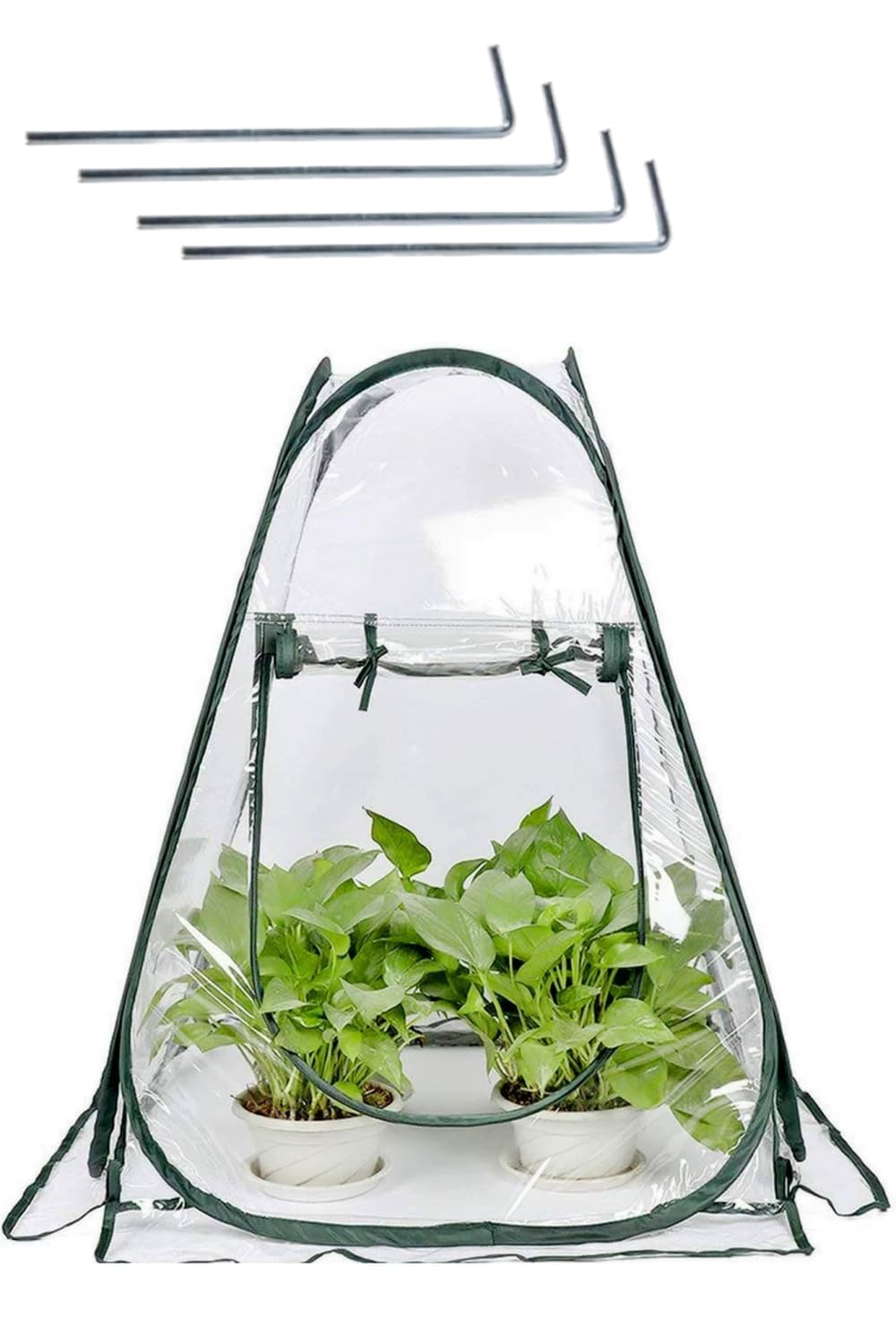 YFFSFDC Vinyl Greenhouse Pop-Up Plant Greenhouse Waterproof Windproof Rainproof Foldable PVC Cover Garden Greenhouse 70*70*80cm Safe from Long Summer