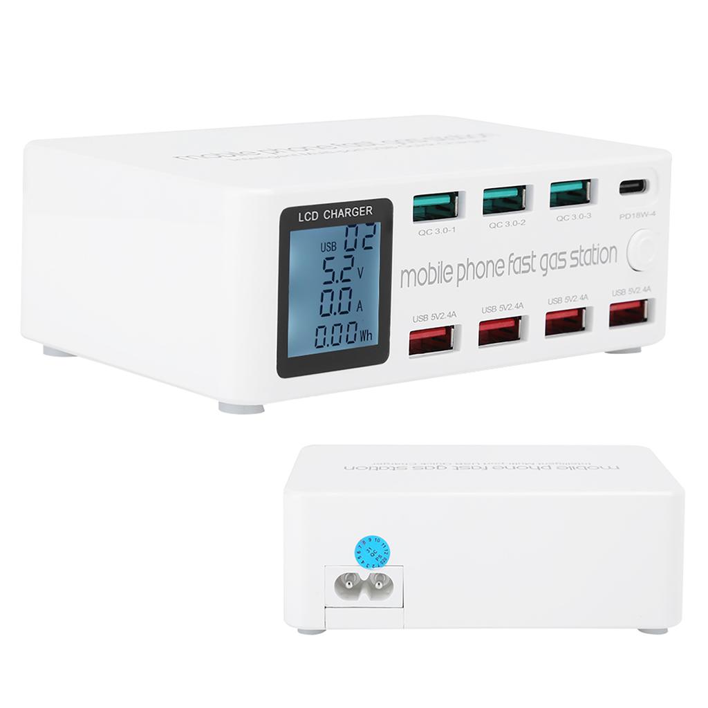 8 IN 1 Multifunction USB Charging Station Smart Socket Bracket 100W Maximum 100‑240VEU