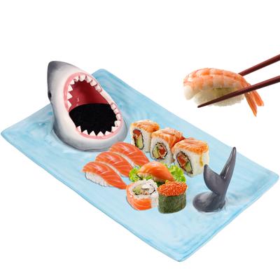 Servírovací talíř na sushi Keramický talíř na sushi Porcelánový talíř na sushi Talíř na sushi 12,9× 7,8×3,9 palce Porcelánové jídlo japonského stylu