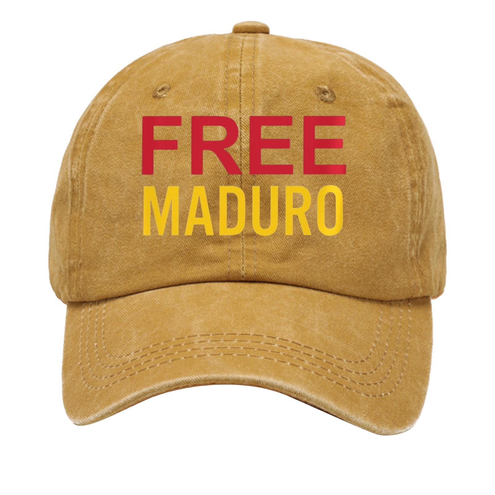 

Washed Cotton Baseball Cap With Printed Distressed Soft Top Denim Hat For Men, European And American Retro Hat one size жовтий