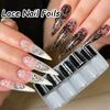 Lace Design Nail Foils Stripe Pattern Leopard Print Nail Art Stickers Sequin Effect Black White Nail Decorations Nail Decoration