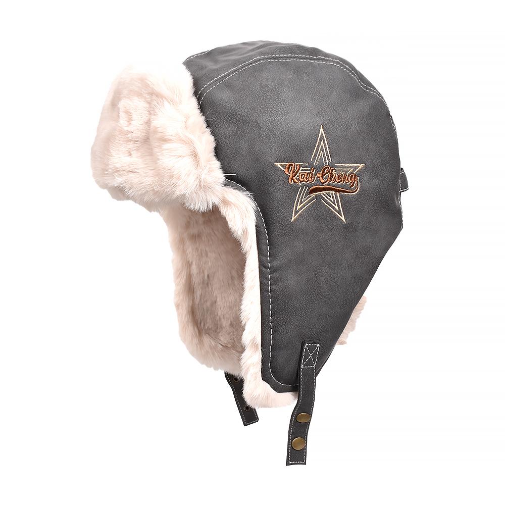 

Lei Feng Hat Men s Plush Ear Protection Hat Women s Winter Cycling Waterproof Windproof Red Star Hat Retro Cold and Warm Hat 54-59cm сірий