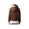 Reebok Logo Brodé Polyvalent Extérieur Décontracté Sport Sweat à Capuche Zippé Femmes hoodies Marron 24FRM102WGBR