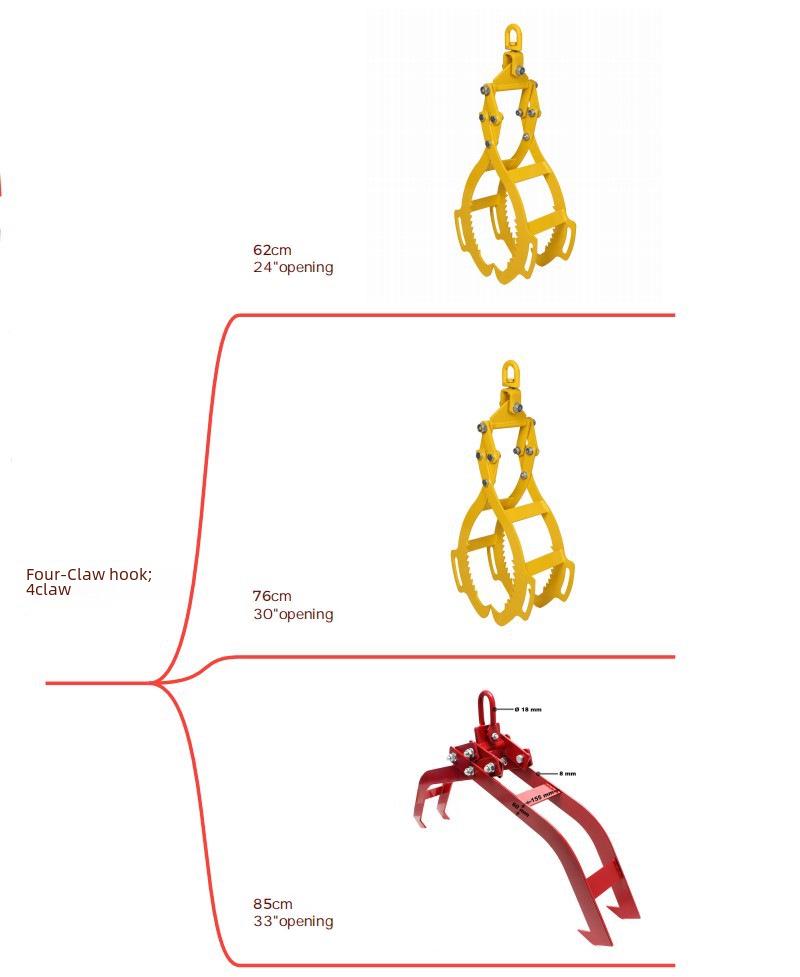 Multifunctional Wood Lifting Clamp and Hook for Loading and Unloading