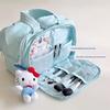 Large Double-Wide Fluffy Makeup & Toiletries Travel Bag for Women
