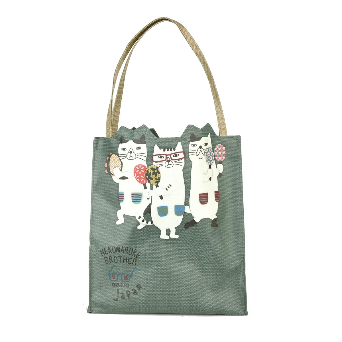 [Kusuguru Japan] Сумка-тоут с покрытием, Nekomaruke GR