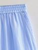 Spring 2025 Women's Striped Color Block Shirt & Shorts Set - European/American Style