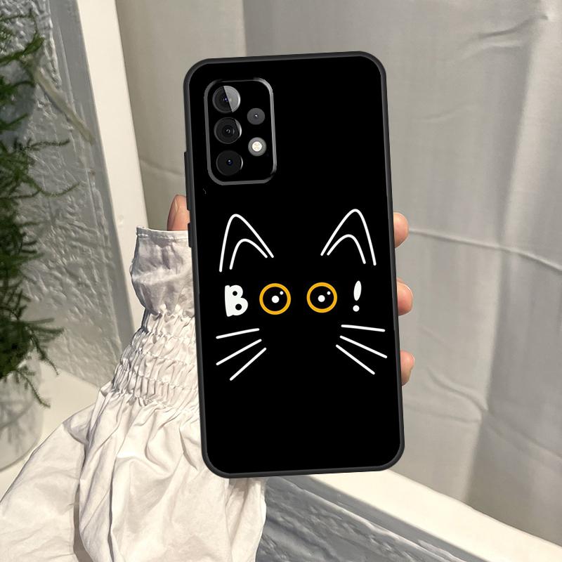 Funny Cute Cat Line Art Case For Samsung Galaxy A35 A55 A15 A34 A54 A14 A56 A52 A53 A16 A26 A36 A32 A12 A33 A13 A17