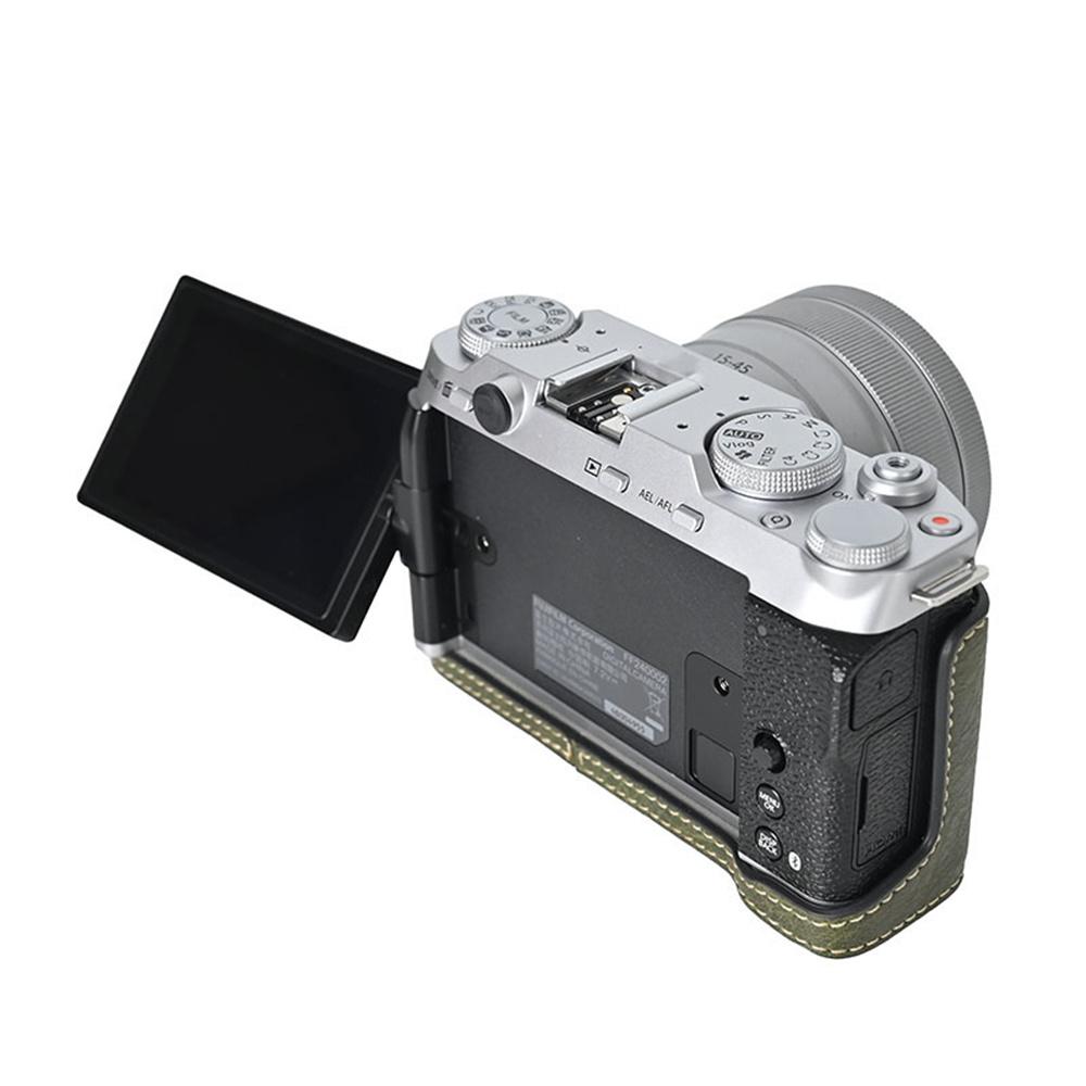 For Fujifilm X-M5 Protective Cover Litchi Textured PU Leather Camera Case with Shoulder Strap