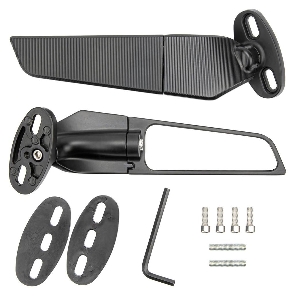 2pcs Motorcycle Rearview Mirror Adjustable Rotating Wind Wing Mirror Replacement for Ninja 250 300