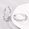 Huitan Twist Hoop Earrings for Women Modern Fashion Silver Color Circle Earrings Daily Wear Trendy Versatile Girls  Gift