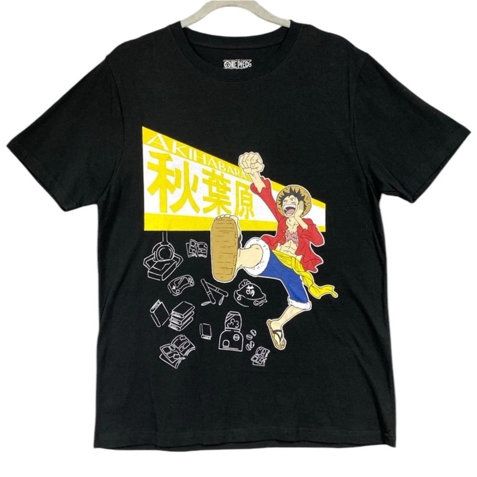 NEW One Piece Tokyo Akihabara Luffy Graphic Tee Shirt Japan Sz L Black XL