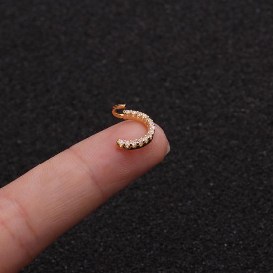 1 pezzo da donna con zirconi cubici intarsiato, anello al naso, orecchino Huggie, gioielli penetranti