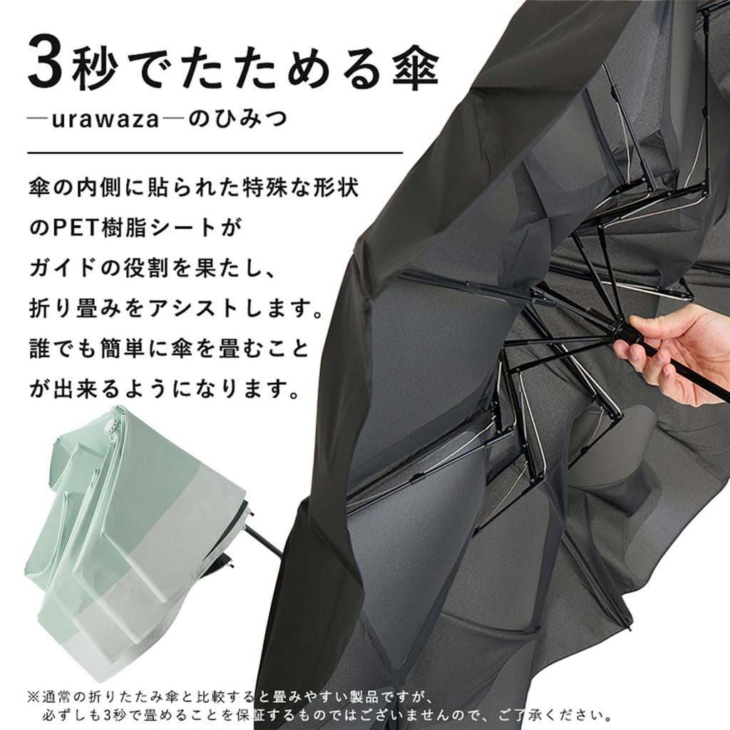 Umbrella That Folds In 3 Heat Light UV for Both Sunny and Rainy Shape Easy To Folding Ribs Turquoise Blue [Moonbat] Seconds, Urawaza, Parasol,