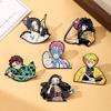 6Pcs/Lot Animation Demon Slayer Costume Play Brooches Lapel Badges Kamado Tanjiro Nezuko Character Bagpack Accessories Animation Design Theme