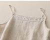 Plus Size Women's Cotton Linen Spaghetti Strap Tank Top: Lightweight Sleeveless Summer Outerwear & Base Layer