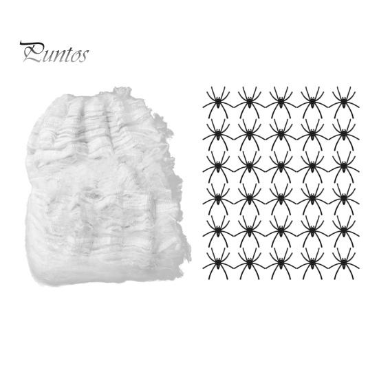 SMEILEE Ragnatele Finte Per Halloween 100g + 60 Ragni | Decorazione Casa Per Feste Spettrali, Interno/Esterno
