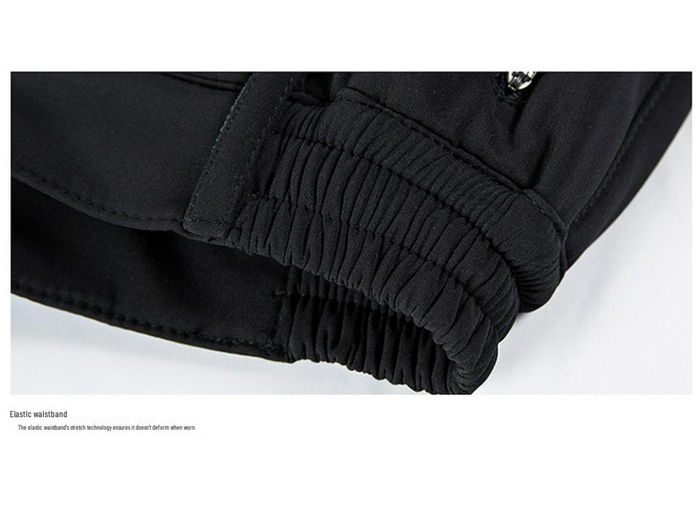 Plus Size Men's Gothic Softshell Windproof Fleece-Lined Stretch Pants