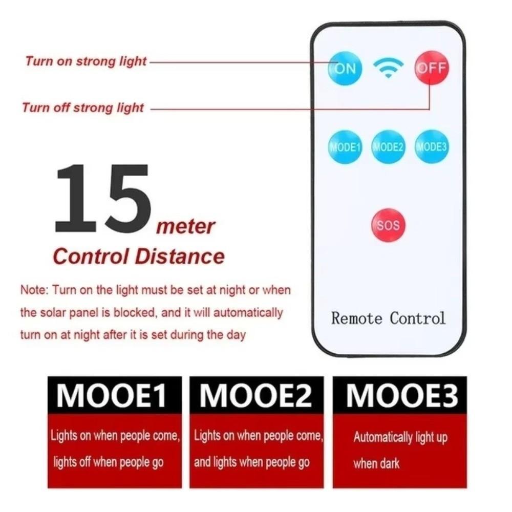 Waterproof Solar Street Lamp 3 Light Modes Security Lighting Powerful Outdoor Solar Lamp  Yard