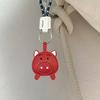 Keychain Pendant Imitation Leather 3D Piggy Shape Key Pendant with Metal Ring Anti-Slip Lanyard Bag Charm Accessory