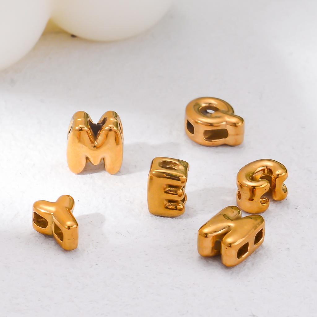 6pcs/lot Mini Balloon Alphabet Initial Charms Stainless Steel Small Bubble English Letter Accessories