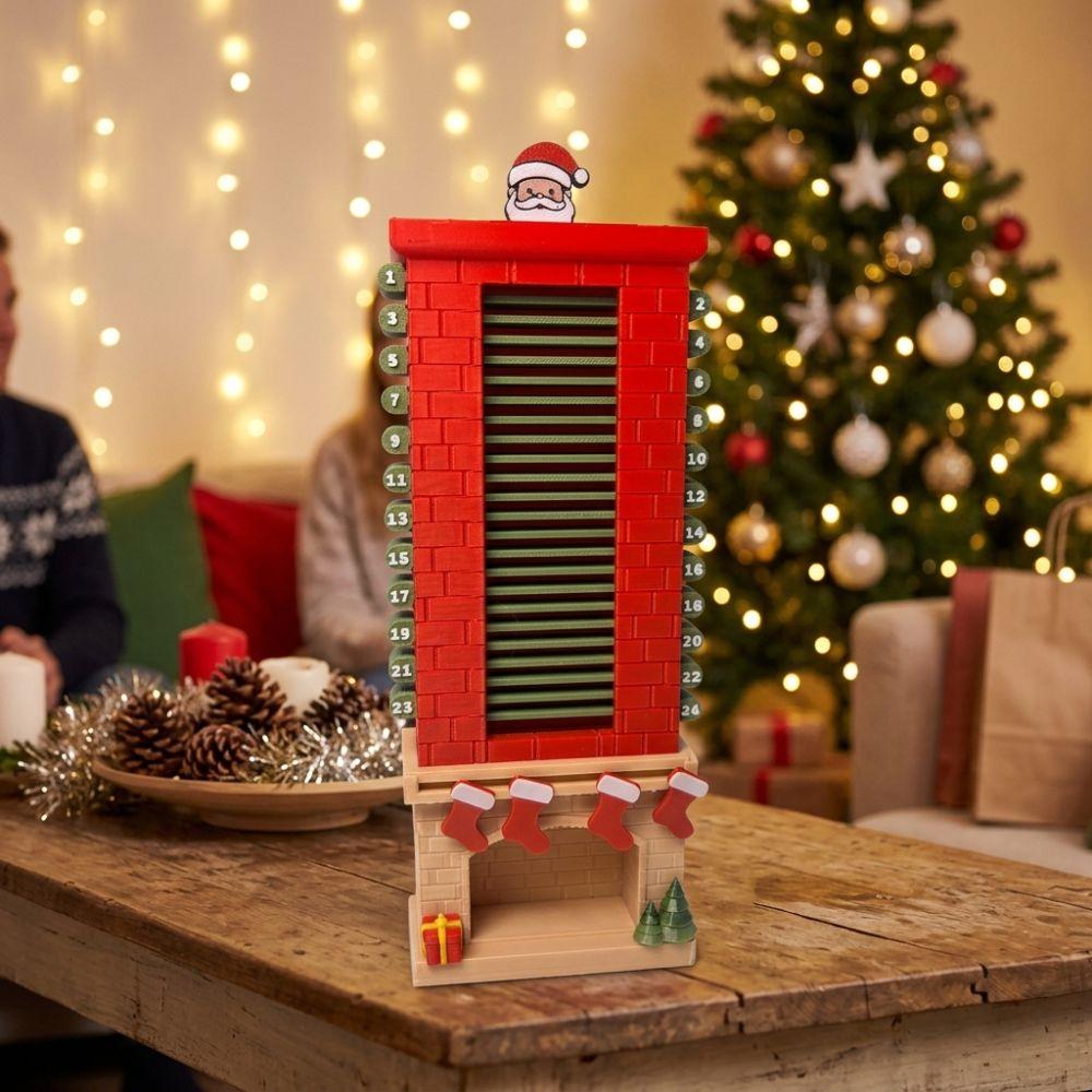 Plastic Christmas Advent Calendar Fireplace Base 24 Day Xmas Countdown Kids Gift
