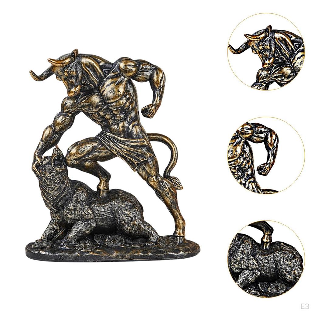 Statue Animal Sculpture Ornament Decorative Home Office Decor Resin Figurine for Stock Market Lovers
