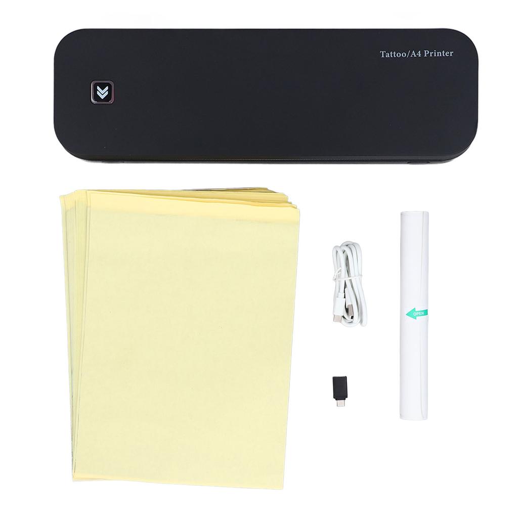 Kleines Tattoo-Drucker-Set, Mini-Thermo-Tattoo-Drucker-Set, tragbar, 2600 mAh, kabelloses Tattoo-Drucker-Set mit