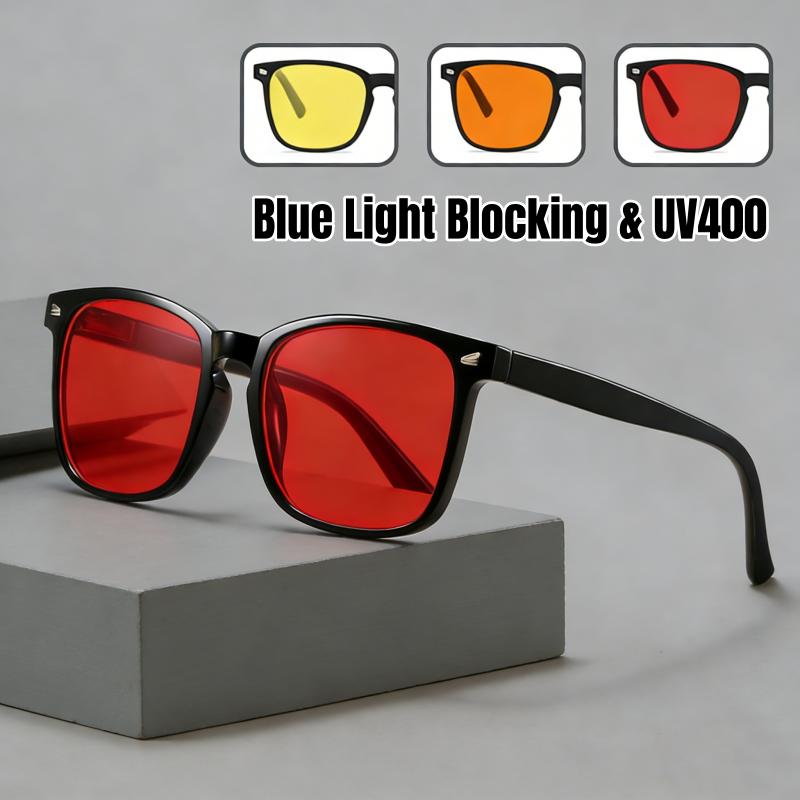 2026 Square Frame Sports Sunglasses Men Women Blue Light Blocking Computer Eyewear Yellow Red Lenses Outdoor UV400 Sun Glasses