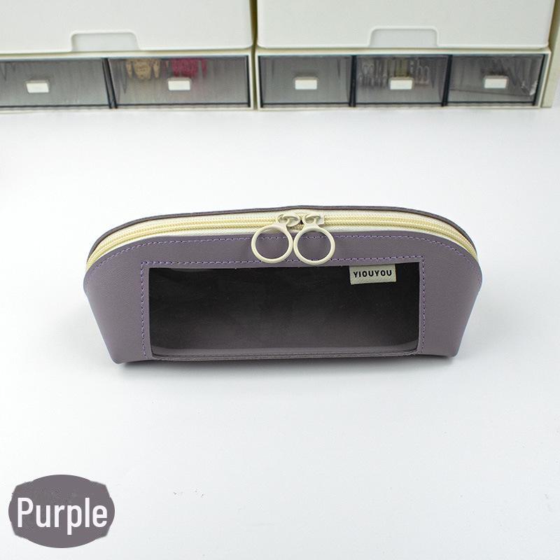 

Пенал большой емкости из прозрачной оболочки - канцелярские принадлежности и косметичка для студентов