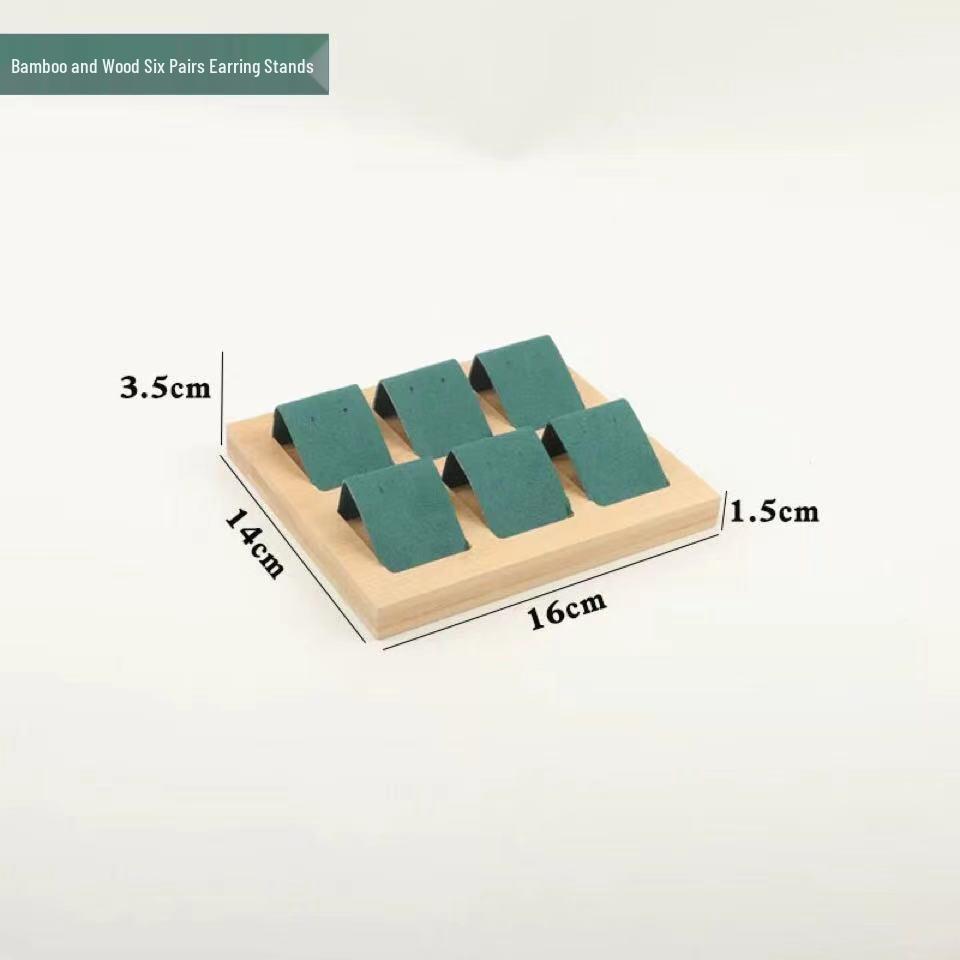 Bamboo Wood Adjustable Earring Display Tray and Jewelry Holder