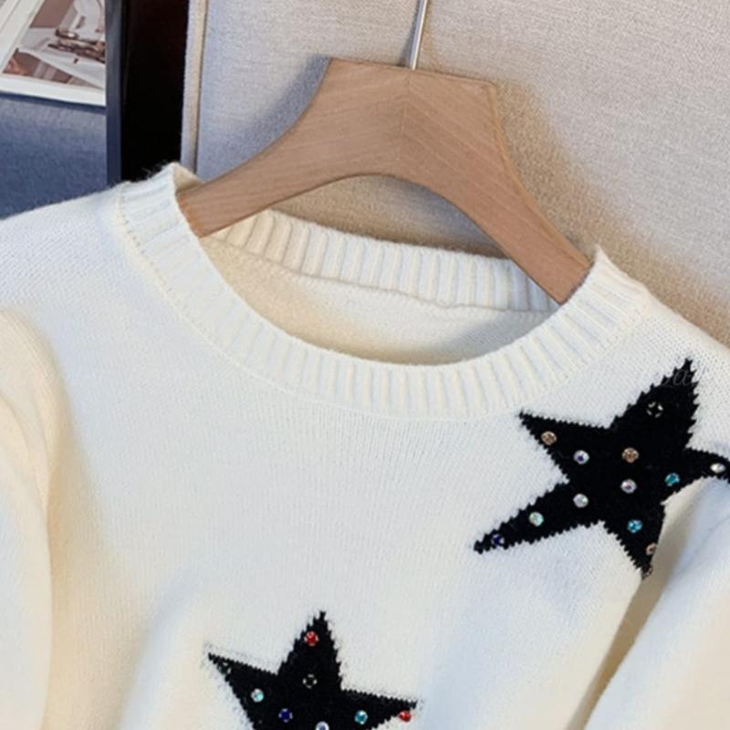 Navava Nk2587 Star Bead Long Sleeve Knit