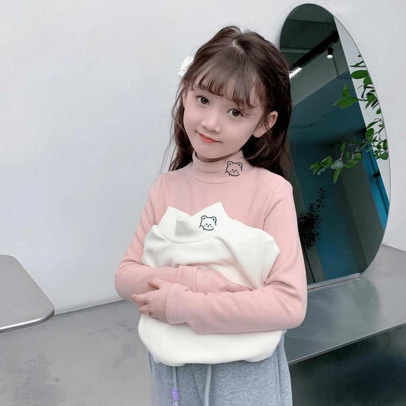 Girls Winter Thermal Base Layer Shirt Kids Stylish Half Turtleneck Long Sleeve Tee Baby Warm Inner Top