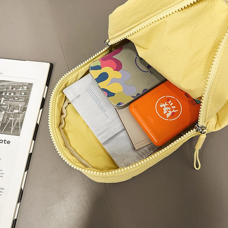 Solid Color Multifunctional Backpack Women's Lightweight Chest Bag