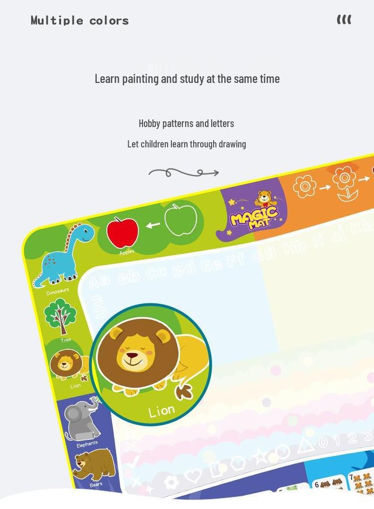Children's Magic Water Canvas Doodle Mat - Large 120x90cm Educational Drawing Toy