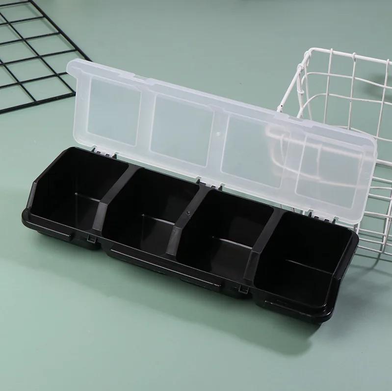 1Pc Parts Storage Box Plastic Screw Organizer Box with 4 Compartment Tool Part Container Bin with Lid Display Storage Case