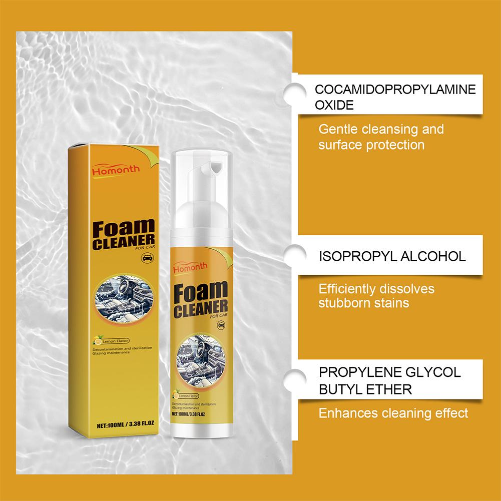 Car Foam Cleaner Neutral PH Auto Interior Cleaner Spray for Leather Woven Fabric Seat Decontamination Car Interior Cleaner U6V8