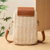 Casual Street Style Cute Mini Crossbody Cell Phone Bag With Coin Pocket Fabric Woven Design Adjustable Shoulder Strap For Ladies' Outings, Parties