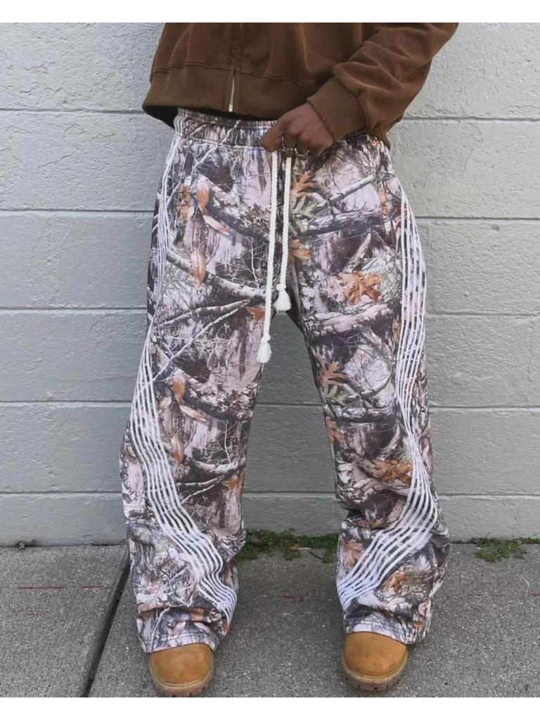 RogueWave Bunte Street Hip-Hop Sweatpants Y2K Harajuku Retro Weitbeinige Hose Amerikanische Oversized Mode Locker und Vielseitig Lässig