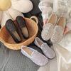 Old Beijing cloth shoes women's net shoes beef tendon soft sole non-slip one pedal in the elderly mother shoes KS breathable and comfortable