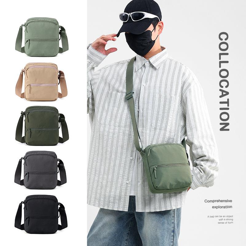 Men's Crossbody Bag Multi-compartment Shoulder Bag Lightweight Commuter Small Square Bag