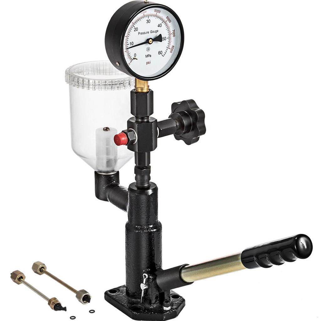 Diesel Injector Nozzle Pressure Tester, Fuel Injector Nozzles Tester with Dual Scale Gauge To Adjust Injector Nozzle Pressure and Test Diesel Injector