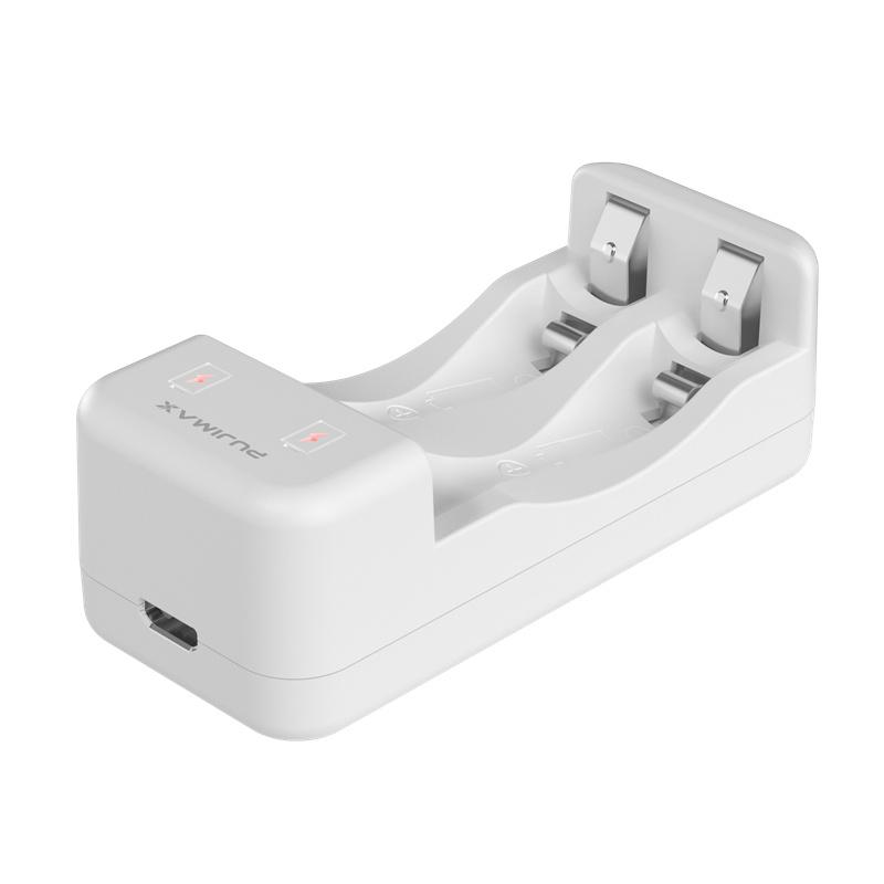PUJIMAX  Battery Chargers Aa Aaa Nimh Chargers 2 Slots Ni-mh Ni-cd Battery Usb Rechargeable Aa Aaa Battery Charger 1.2v Micro USB белый