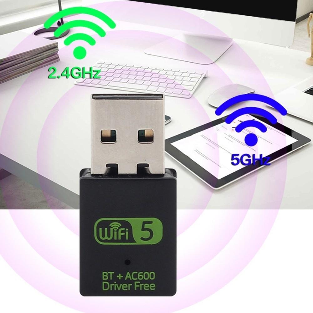 USB2.0 Bluetooth 5.0 2 In1 Dongle Bluetooth Wireless Network Card Wifi Network Adapter  Home Office