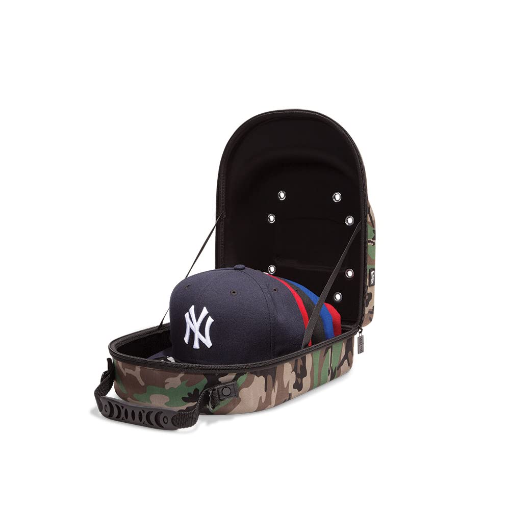 New Era 6 Cap Carrier Hard Case Wood Camouflage -