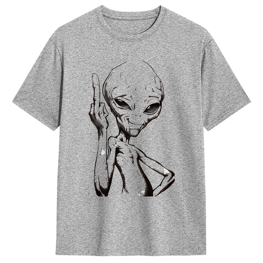 Unisex Tshirt Ufo We Come In Space Alien Funny Pure Cotton Tee Shirt Short Sleeve T Shirt O Neck Tops Unique