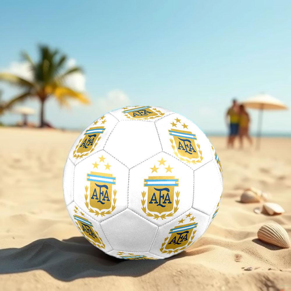 Argentina Football Logo Size 5 Soccer Ball, Machine-Stitched PVC, Durable & High Bounce, All Ages Fit, Fan Merchandise, Matches & Outdoor Use.