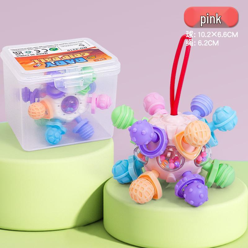 Kleinkind Lernpuzzle & Beißring Manhattan Atom Ball - Beruhigendes Greifspielzeug für Babys