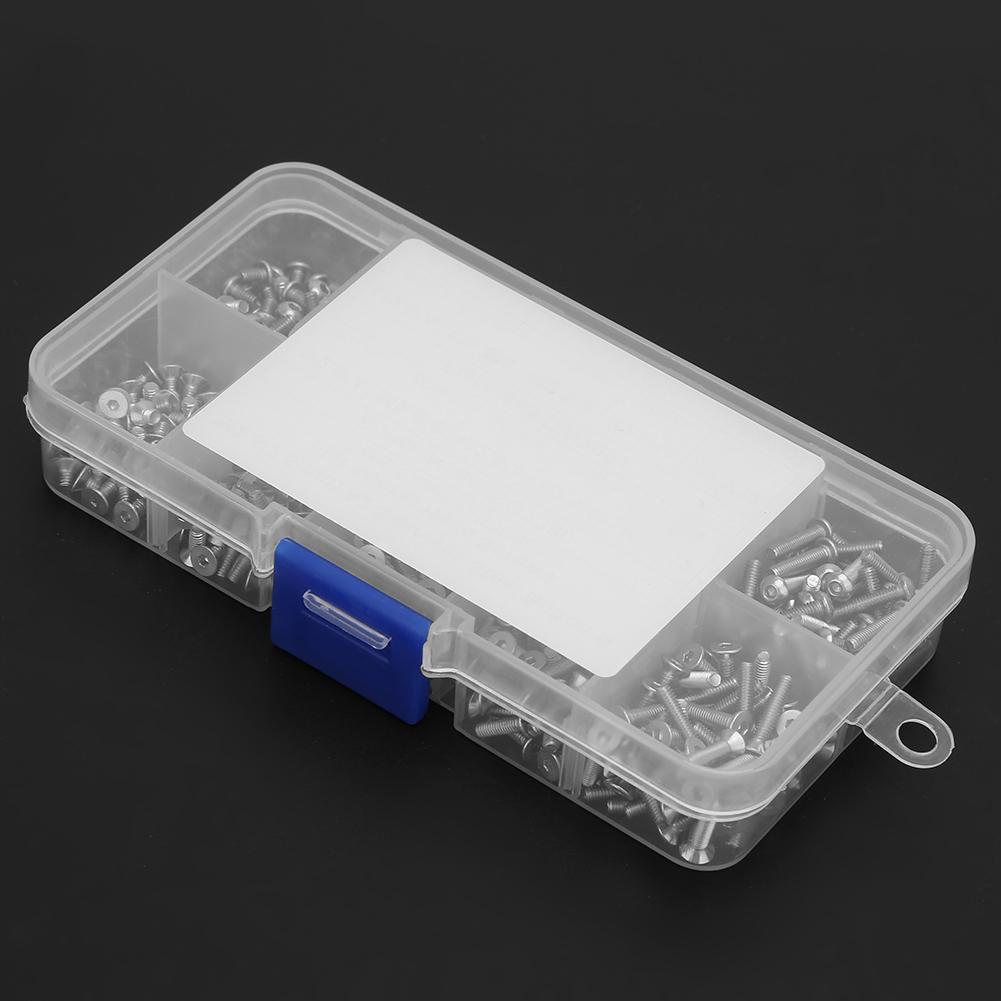 500pcs 1 Box M2.5*4\M2.5*6\M2.5*8\M2.5*10\M2.5*12 Button TFlat Head Hex Socket Screw Set